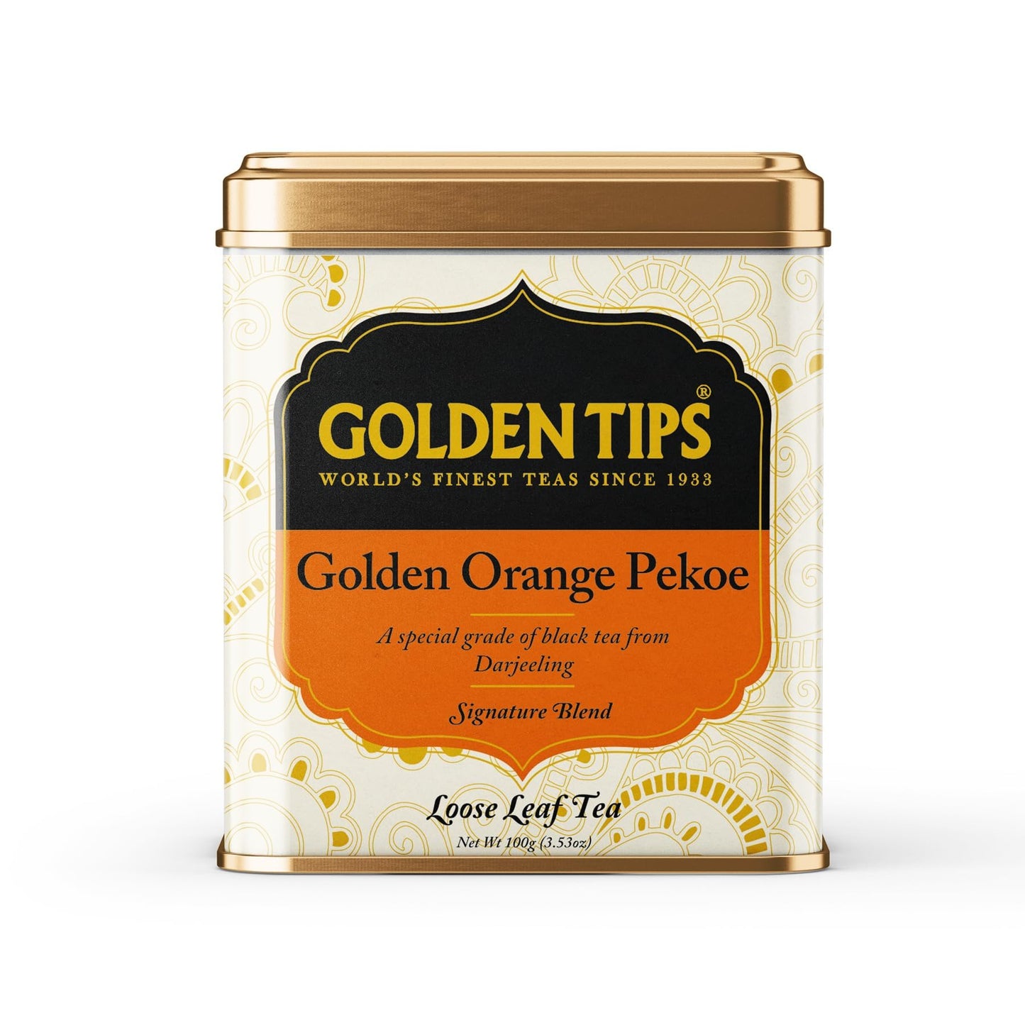 Golden Tips Darjeeling Black Tea, Premium Orange Pekoe Loose-Leaf Tea, Handpicked & Fresh, Single-Origin Himalayan Brew for Rich Flavor & Aroma, (100 gram- 50 Cups)