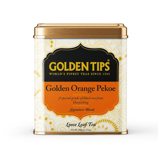 Golden Tips Darjeeling Black Tea, Premium Orange Pekoe Loose-Leaf Tea, Handpicked & Fresh, Single-Origin Himalayan Brew for Rich Flavor & Aroma, (100 gram- 50 Cups)