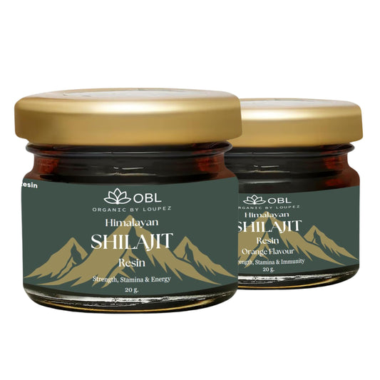 OBL ORGANIC BY LOUPEZ Shilajit Resin |For Strength, Stamina & Energy Muscle Booster| and Supplement - Pack Of 2-(Ashogold & Orange)