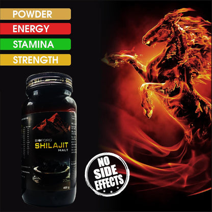 Bioford Shilajit Malt for Boost Body Power, Stamina, Endurance, Strength and Overall Wellbeing Naturally for Men & Women 400g (Pack of 1)