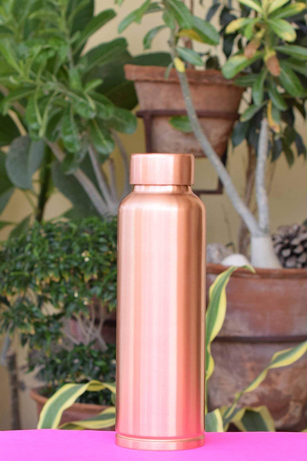 PIEPOT 100% Pure Copper Water Bottle 1 Litre/tamba bottle 1 litre/Drinking Water bottle copper (Brown, Pack of 1) (Ring Base Bottle)