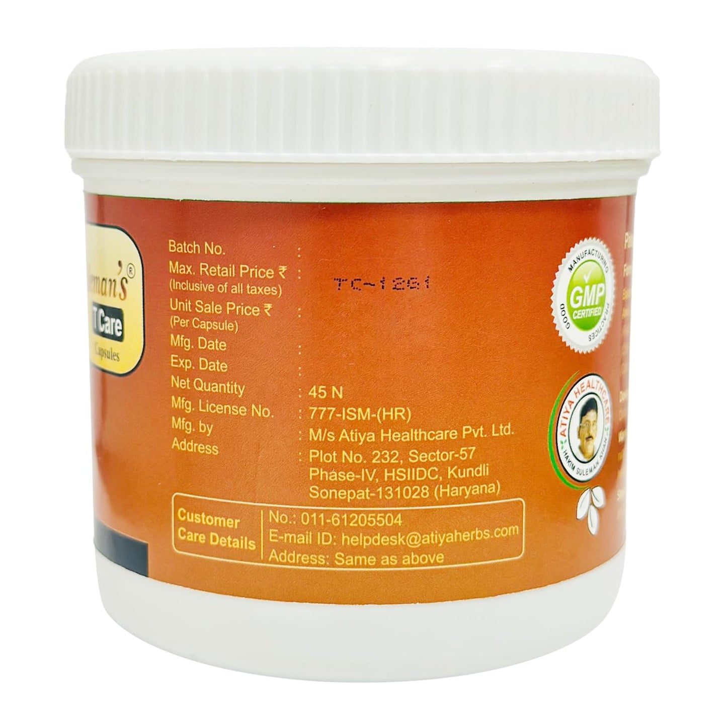 Hakim Suleman's T Care Capsule – Immunity Booster & Energy Support, Ayurvedic Herbal Supplement - 45 Capsules