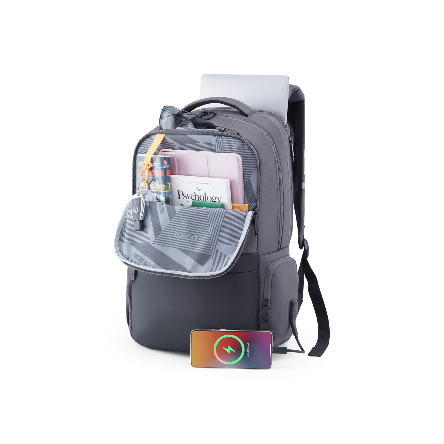 American Tourister Segno 4.0 | 30 Ltrs | 3 Compartments | Bottle Pocket | Ergonomic Padded Back Panel & Shoulder Straps | Laptop Backpack | 1 Year International Warranty | Grey
