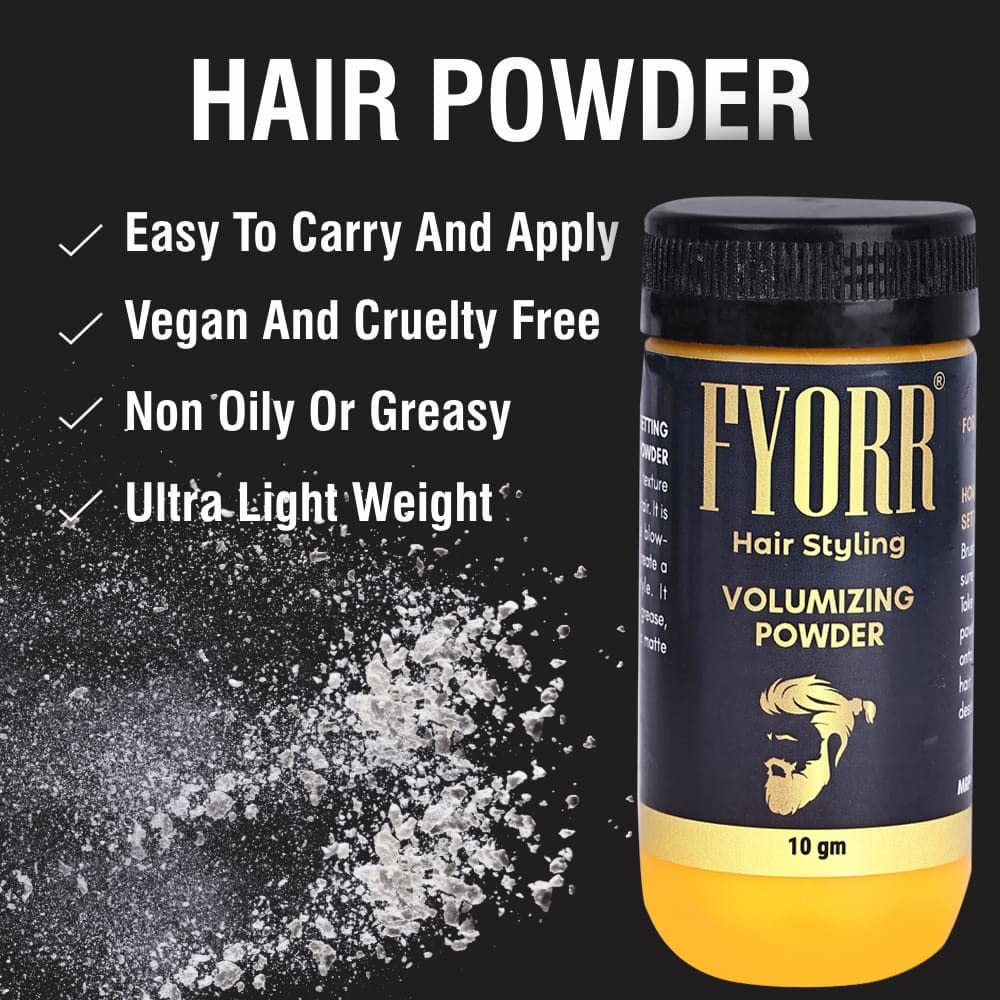 FYORR Styling Hair Volumizing Powder With Matte Finish Long Lasting Effect And Strong Hold/Hair Volume Powder/Hair Styling Powder (10gm)