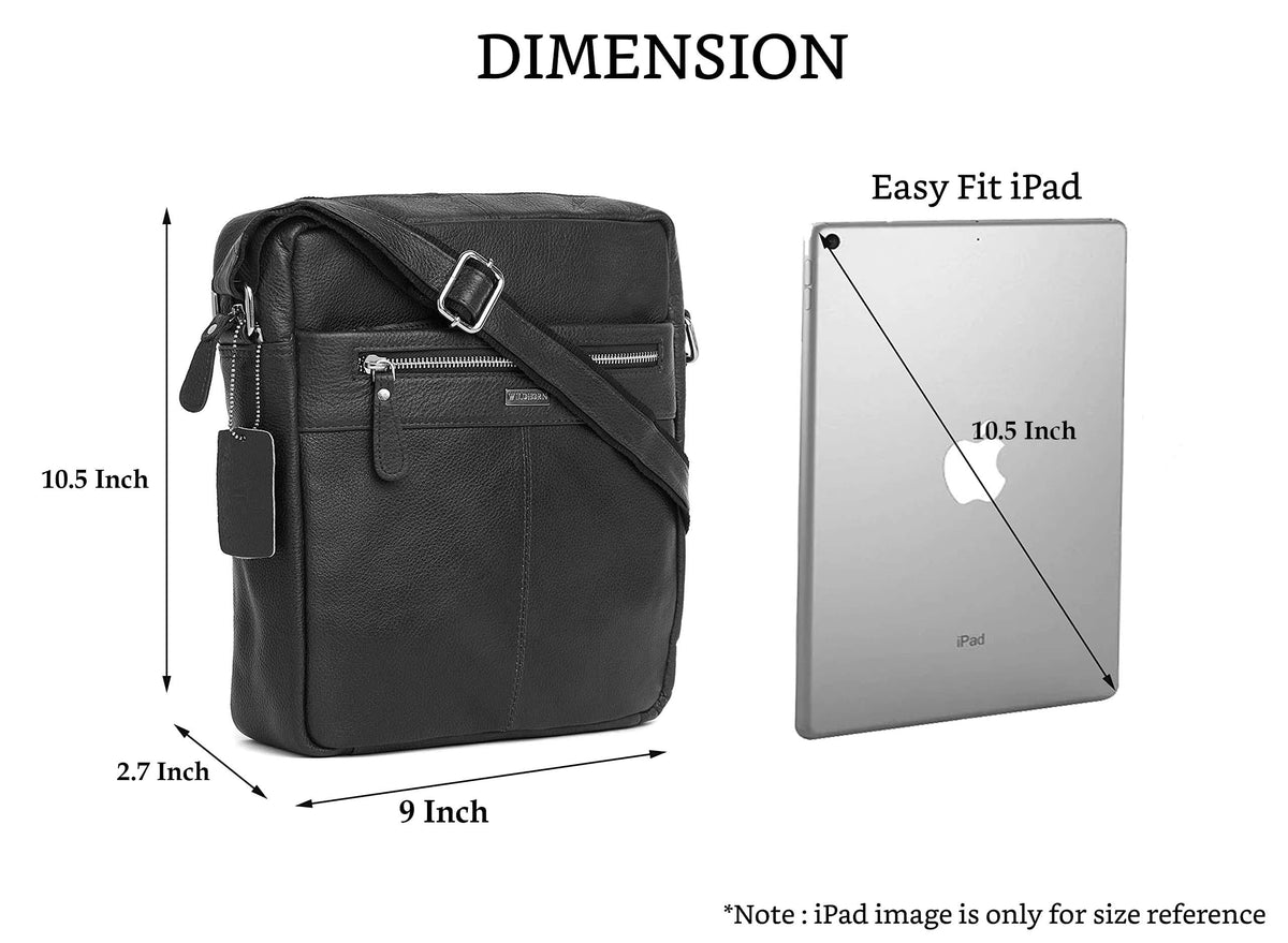 WildHorn Genuine Leather Sling Messenger Bag | Stylish, Functional & Spacious | Adjustable Strap | 1-Year Warranty