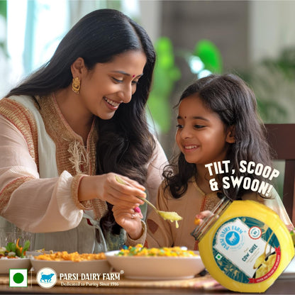 Parsi Dairy Farm's 100% Cow Ghee: Pure and Traditional Desi Ghee With No Preservatives & Vegetarian | 500 ML