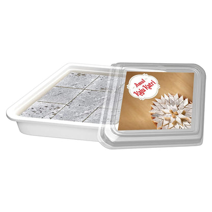 TIED RIBBONS Rakhi for Brother combo with Sweets - Set of 2 Premium Rakhi with Kaju Katli Gift Pack Mini Greeting Card and Roli Chawal - Rakhi Gift for Brother