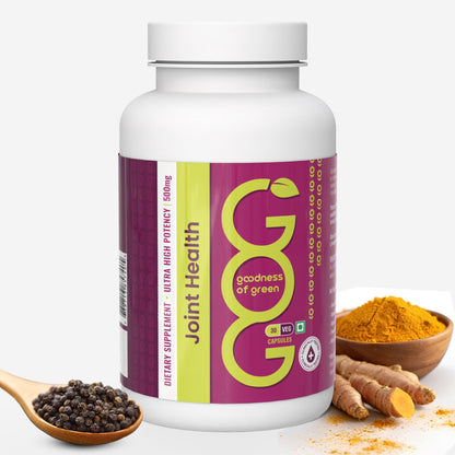 Goodness Of Green Joint Health Supplement, For Joint Support, Reduces Inflammation & Stiffness, Turmeric & Black Pepper Extract, Herbal Capsules Grown in Right Soil, 30 Veg Capsules