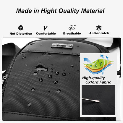 Arctic Hunter Small Sling Bag for Men 4L Side Bag Sleek Crossbody Bag for 8-inch iPad Pocket Premium Mobile Bag 1680D Polyester Water-resistant Shoulder Bag for Business Office Casual (Black)