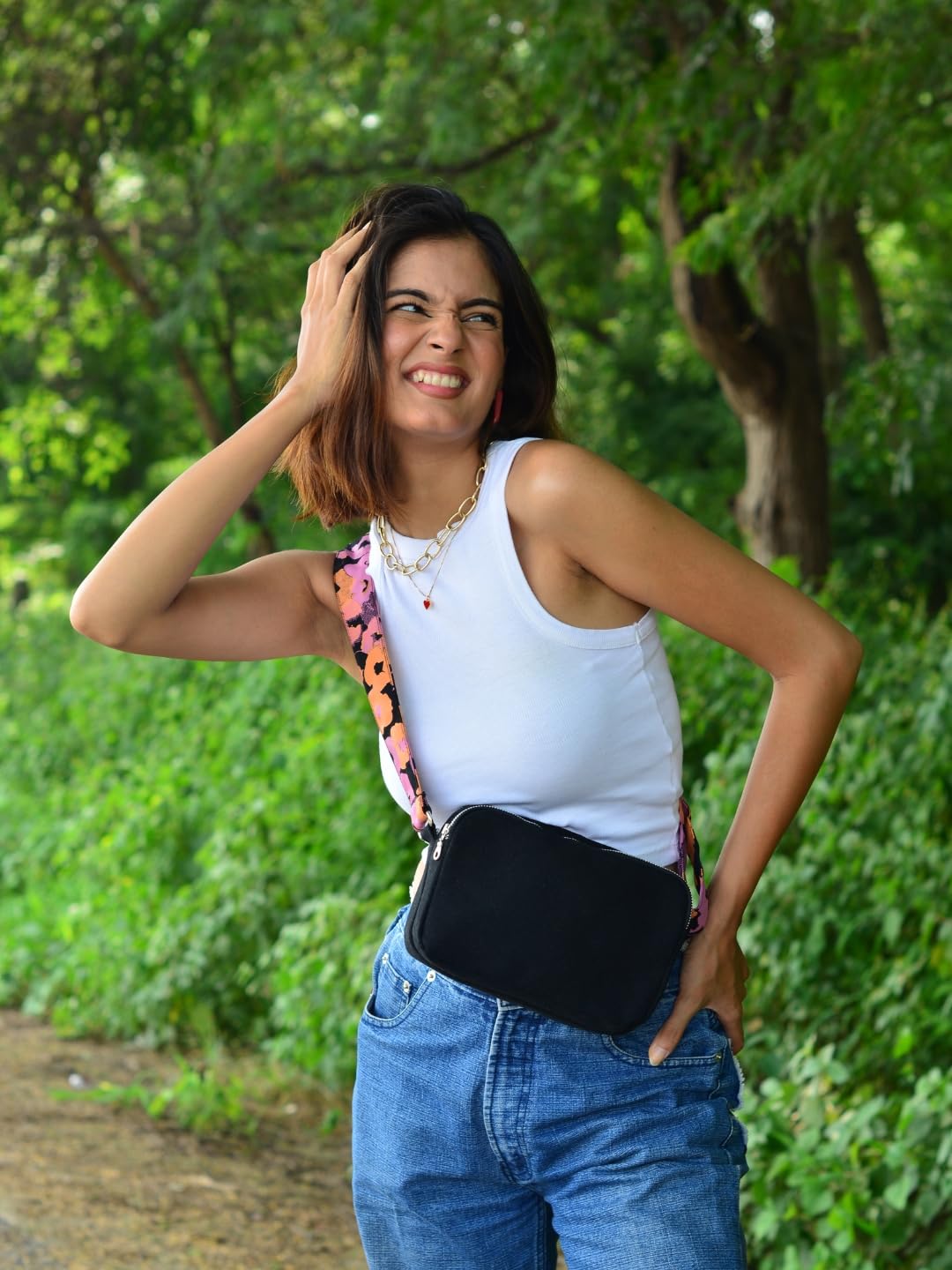 Eco Right Crossbody Box Sling Bags for Women & Men, Canvas Sling Bag for Women Stylish Crossbody Bag with Adjustable Strap