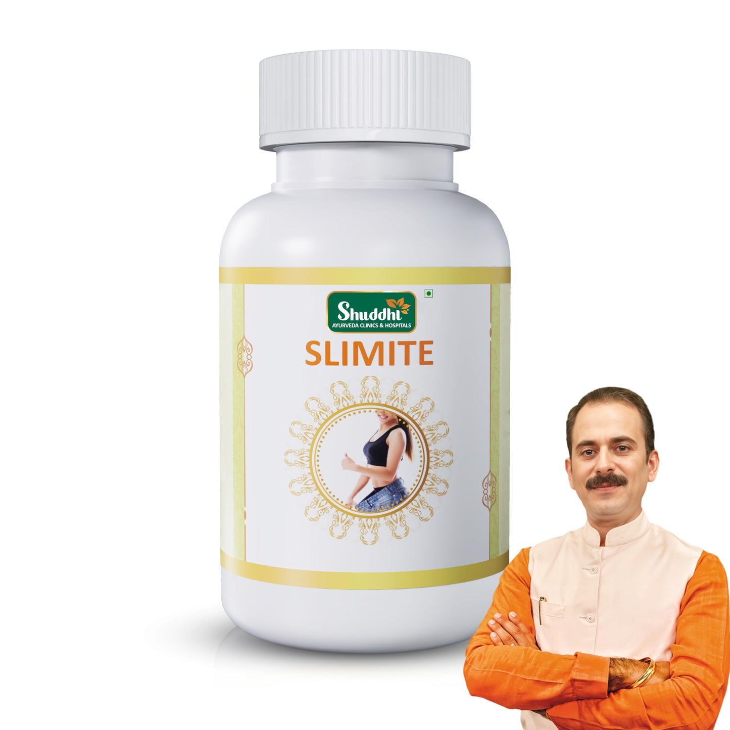 Shuddhi Slimite | Ayurvedic Supplement For Gut Health And Burns Calories | Naturally Blended With Harar, Ajwain, And Chitrak Mool | Herbal Remedy To Improve Metabolism, 60 Capsules