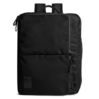 DailyObjects PET Space Black Meridian Convertible Briefpack (Backpack + Briefcase) (16L)| 100% Recycled | Fits Laptop Upto 16" | Lightweight Shoulder Backpack | Multiutility Bag with Trolley Sleeve