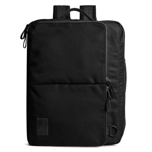 DailyObjects PET Space Black Meridian Convertible Briefpack (Backpack + Briefcase) (16L)| 100% Recycled | Fits Laptop Upto 16" | Lightweight Shoulder Backpack | Multiutility Bag with Trolley Sleeve