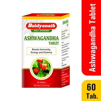 Baidyanath Asli Ayurved Ashwagandha Tablet | Immunity Booster | Antioxidant | Rejuvenate Mind & Body - 60 Tablets