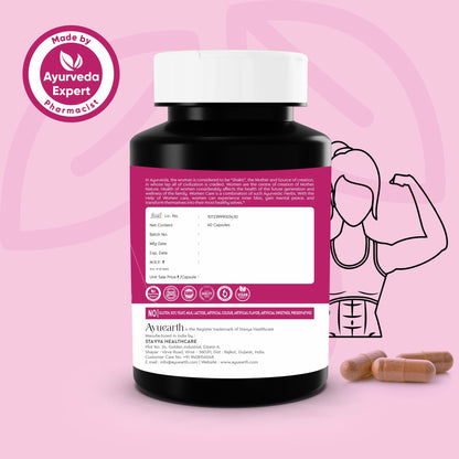 Ayuearth Women Care Capsule 500 mg | Women Wellness | Multiherbal Capsule | Support Female Immune System | Promotes Energy Levels | Restore Hormonal Balance | 60 Veg Capsules