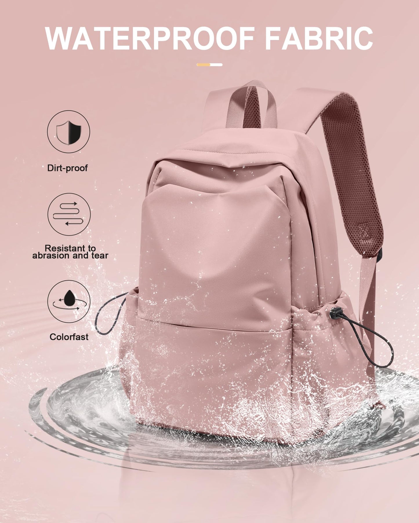 UPPACK Casual Backpack School Backpack, Pink