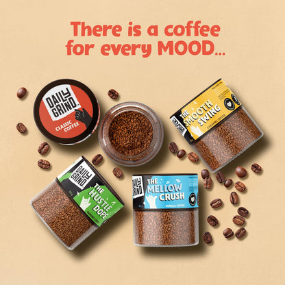 DAILYGRIND Vanilla Instant Coffee Powder 50g | Freeze-Dried Pure Arabica Coffee Granules | For Mochas, Espresso, Cappuccino, Latte, Frappes | Medium Roast Hot & Cold Coffee (25 Cups)