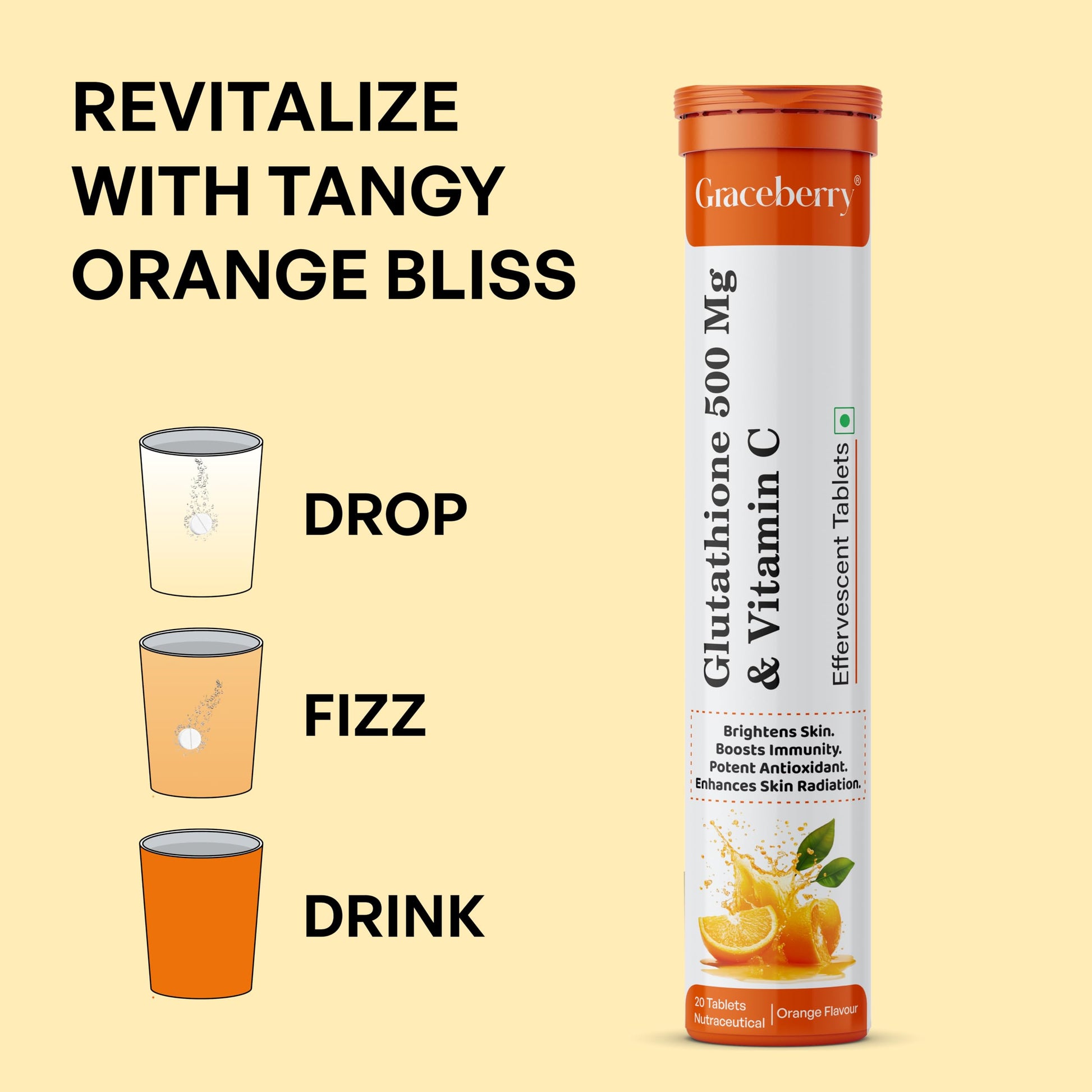 Graceberry Glutathione Tablets for Glowing Skin | 80 Effervescent Table- image 6