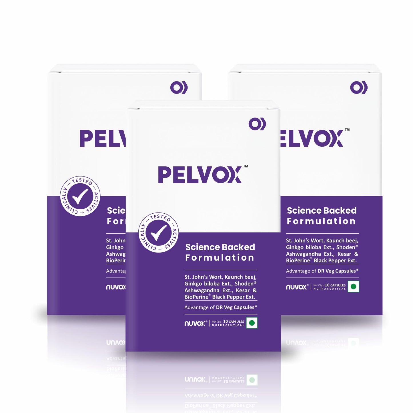Pelvox| St John's Wort, Ashwagandha, Mucuna-Pruriens |Stress relief, stamina & immunity | 30 veg capsules