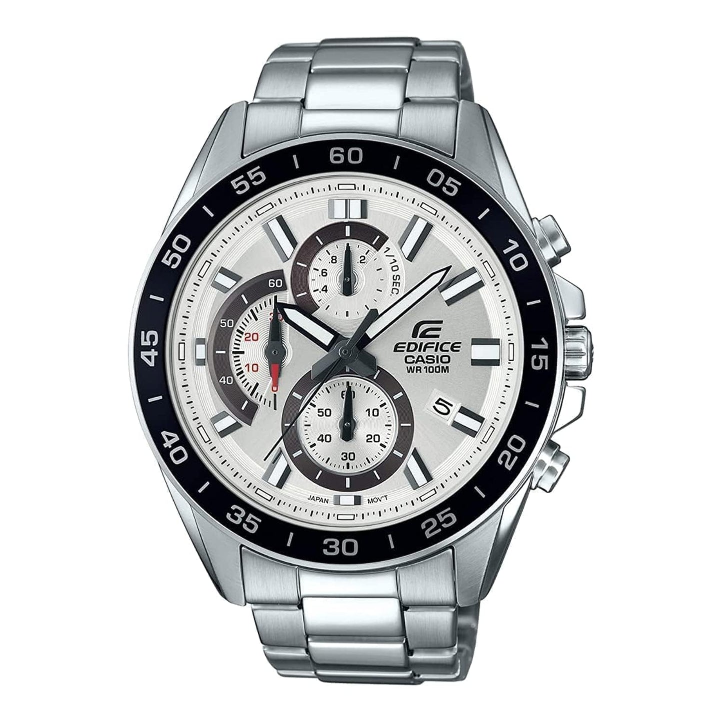 Casio Edifice EFV-550D-7AVUDF Analog White Dial Men Watch Silver Stainless Steel Strap (ED556)