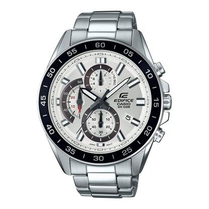 Casio Edifice EFV-550D-7AVUDF Analog White Dial Men Watch Silver Stainless Steel Strap (ED556)