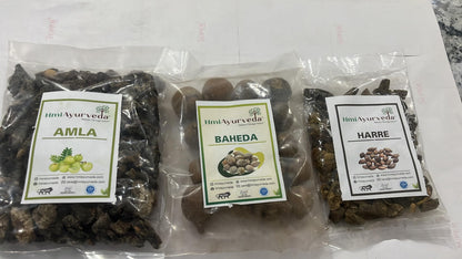 HMI AYURVEDA Triphala (Ratio 1:2:3) Raw, Whole (300 grams) - Harad, Baheda, Amla | 100% Pure and Natural, No Preservatives