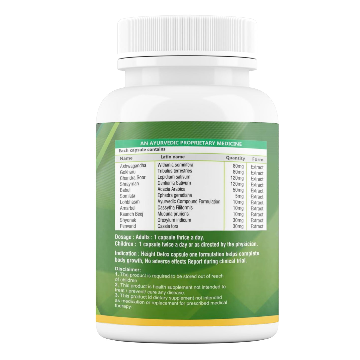 Divya Shree Height Detox - Ayurvedic Height Medicine For Men & Women 60 Capsule (Pack of 1)