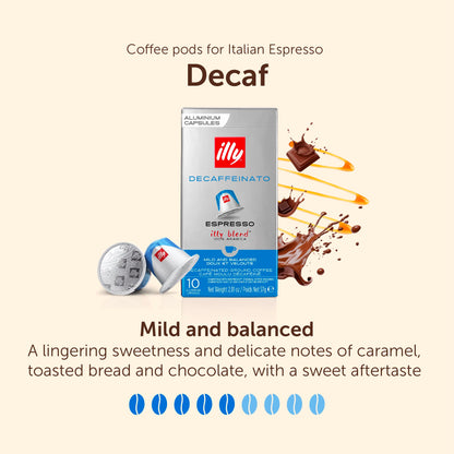 illy Nespresso Coffee Compatible Capsules - DECAFFEINATO Espresso