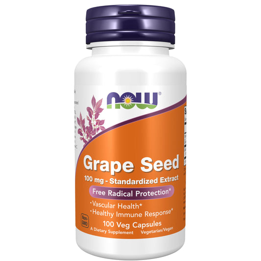 NOW Foods Grape Seed, 100 mg, 100 Veg Capsules