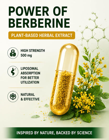 Berberonix™ Berberine 500 mg Capsules | Supports Healthy Blood Sugar Levels & Metabolism | High Strength Herbal Extract | Daily Wellness Supplement | 60 Veg Capsules