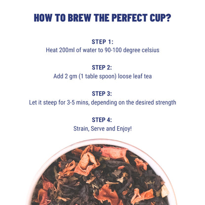 OH CHA - Earl Grey Tea | 35gms, Assam Tea Orthodox blended with 100% Natural Bergamot Extract & Blue Cornflower | Rich in Antioxidants, Supports Heart Health | Malty Black Tea, Fruity Muscatel Aroma