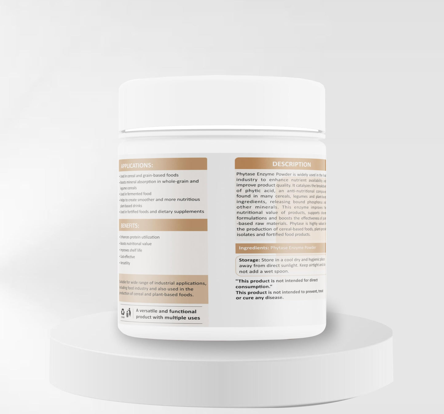Bioven Ingredients Phytase Enzyme Powder Feed Grade/ Food Grade for Food Processing, Poultry,Swine,Ruminants & Aquaculture,Improved Nutrient Absorption, Enhanced Digestibility & Enhanced Nutritional Value