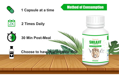 Nestona's SHILAJIT Capsules | Boost Your Performance | Pure and Natural | 100% Organic | Himalayan Shilajit | GOLD (60 Capsules)