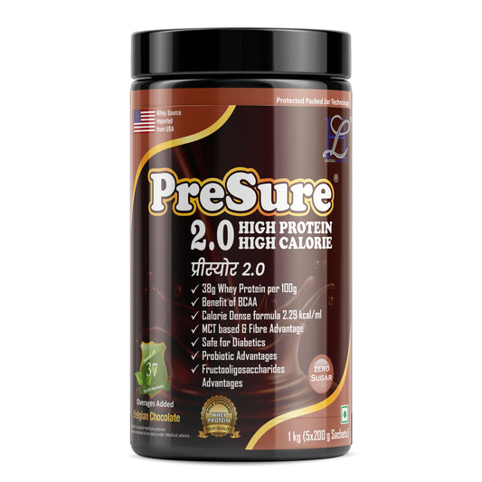 PreSure 2.0 HIGH PROTEIN HIGH CALORIE Whey Protein Powder Chocolate Flavor For Men And Women_(1000 gm)