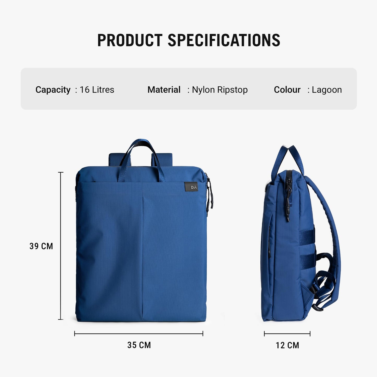 DailyObjects Water Resistant Pivot Workpack Bag (19L) for Men & Women|Fits 13/14/15.6 inch Laptop/Macbook Pro/Air|Lightweight| Backpack |Office/Daily Use/Travel|Multi Pocket|Padded Strap (Blue)