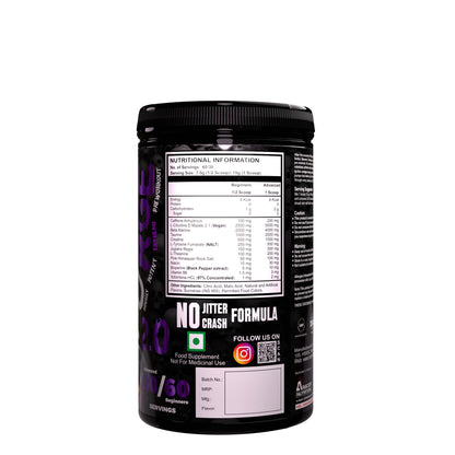 Arscor's Purge 2.0 Pre workout Supplement | 5000mg L Citrulline D Malate 2:1, 200mg Caffeine Anhydrous, 4000mg Beta Alanine, Boost Focus, Strength, Energy and Pump (450 gm, Devil'sberry)