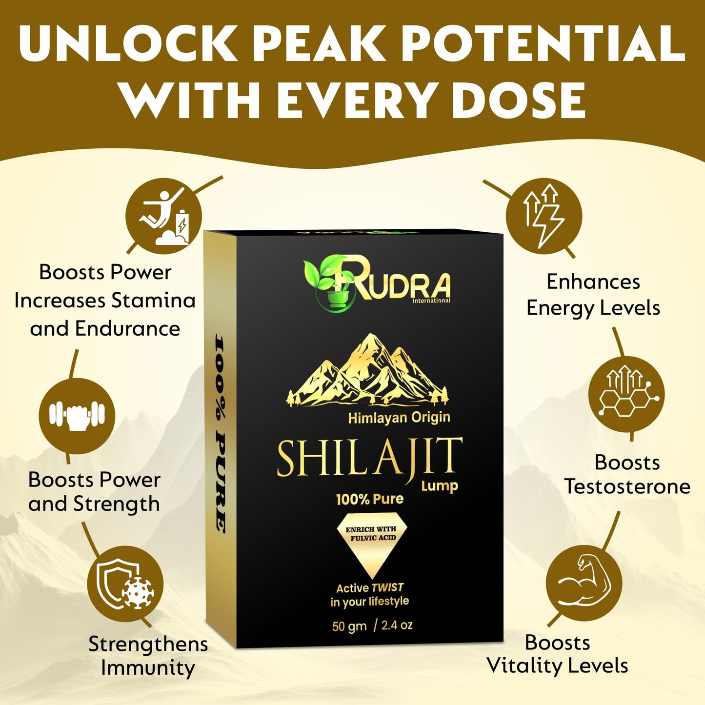 Rudra International Herbal Powder Combo – Safed Musli, Ashwagandha, Kaunch Beej & Shatavari – Ayurvedic Supplement for Stamina, Strength & Wellness & Reproductive Health Support - Pack of 4 (50g Each)