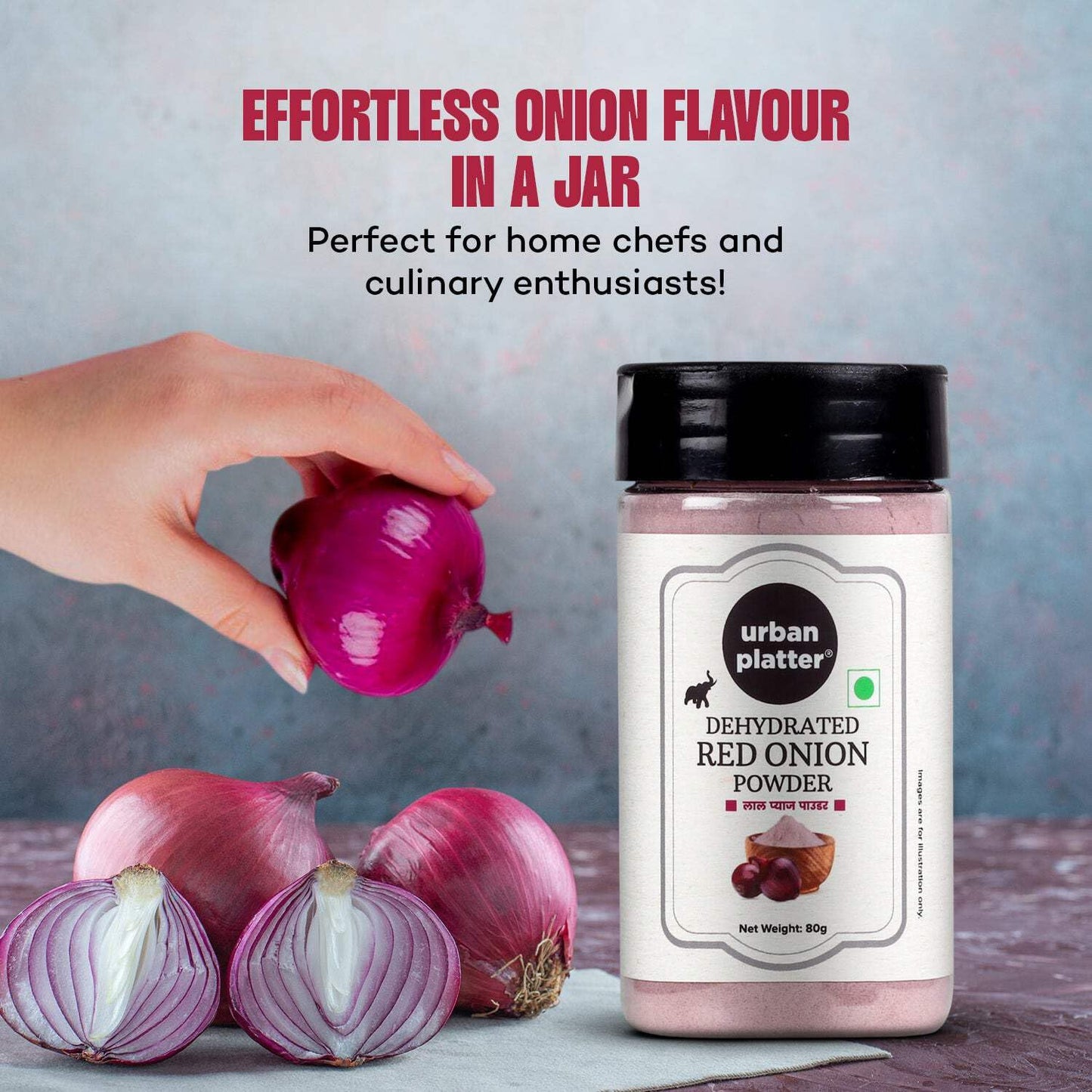 Urban Platter Red Onion Powder, 80 grams
