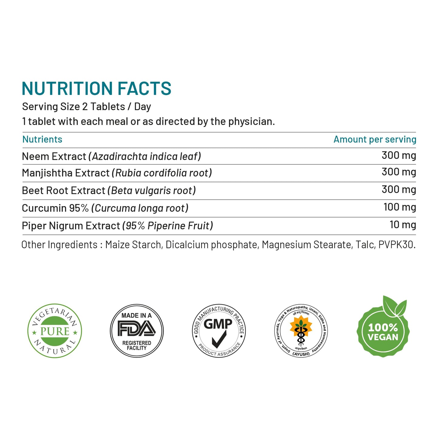 Bliss Welness Blood Detox | Curcumin Beetroot Manjistha Neem Extract -- image 7