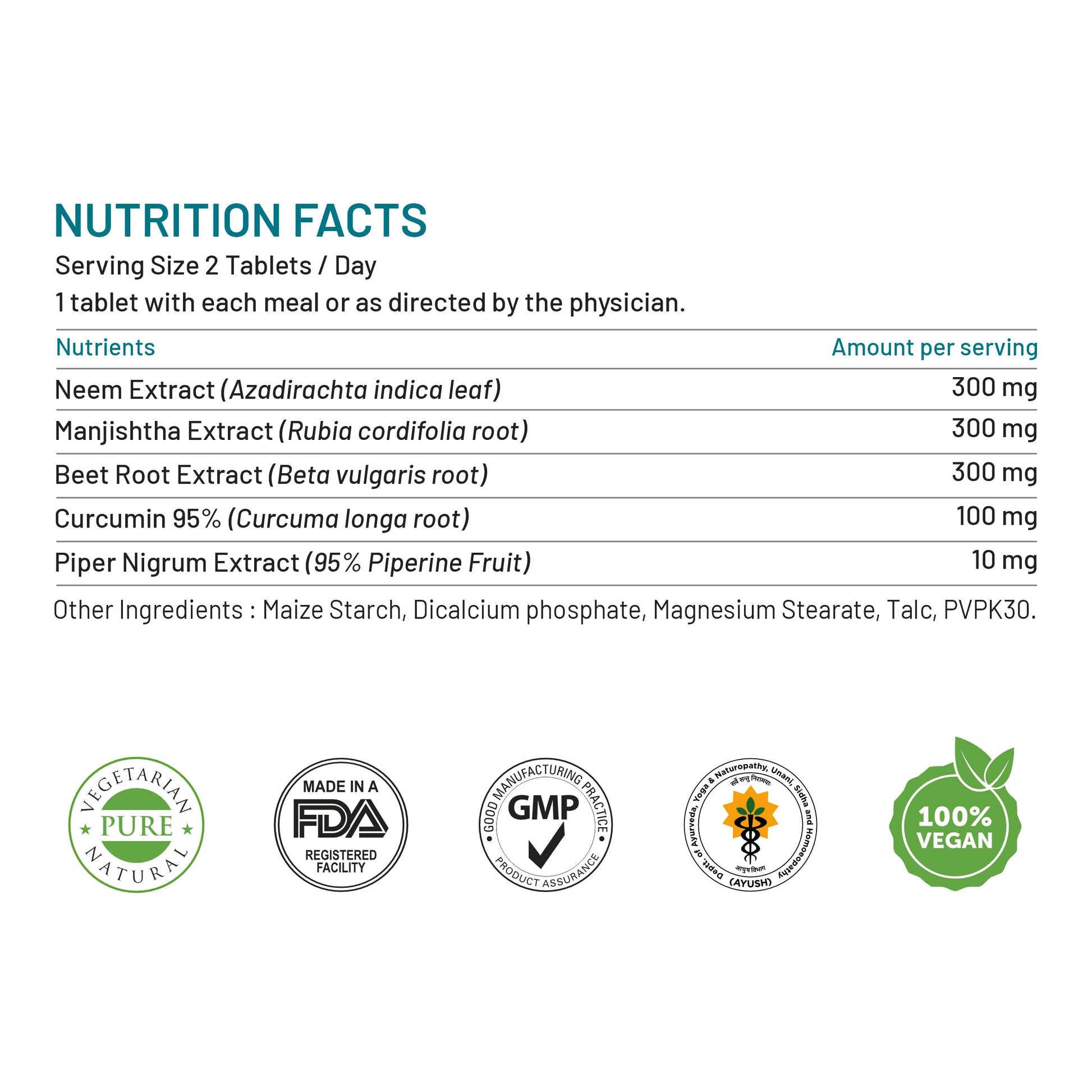 Bliss Welness Blood Detox | Curcumin Beetroot Manjistha Neem Extract -- image 7