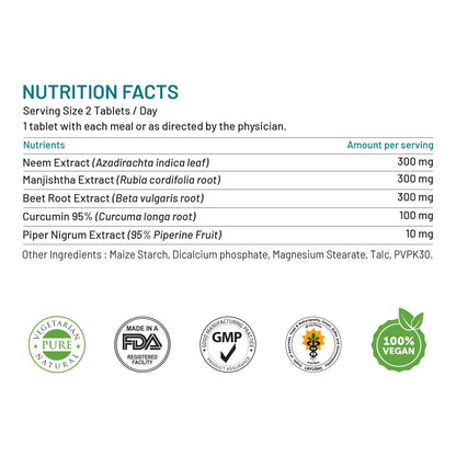 Bliss Welness Blood Detox | Curcumin Beetroot Manjistha Neem Extract -- image 7