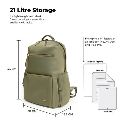 MOKOBARA Bliss 21L Laptop Backpack 14 Inch Office Travel Green