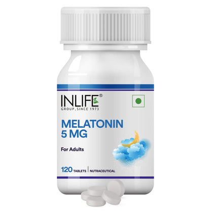 INLIFE Melatonin 5mg Tablets | Vegetarian Friendly & Easy to Swallow Supplement for Men and Women - 120 Tablets