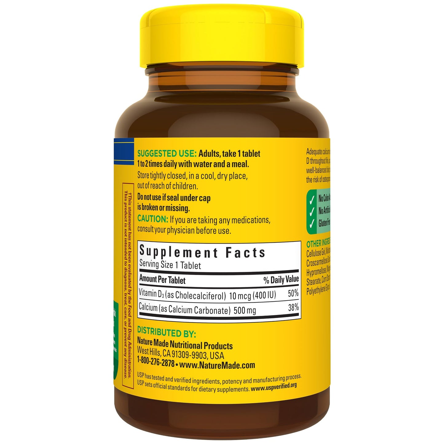 Nature Made Calcium 500 Mg and Vitamin D Tablets, Tablets, 130-Count