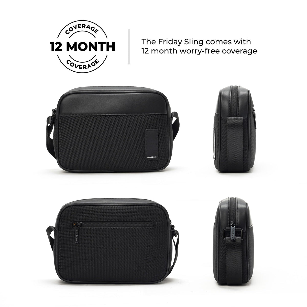 MOKOBARA Friday Sling Bag Unisex Everyday Travel Crossbody Pouch Black