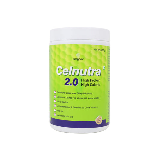 Nucgnex Celnutra 2.0 Advanced Recovery Nutrition Powder | High-Calorie Nutritional Drink for Faster Recovery | High Protein with MCT | With Probiotics | 400g