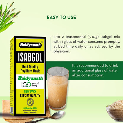 Baidyanath Isabgol - Psyllium Husk Powder - 200gm | Effectively Relieve- image 4