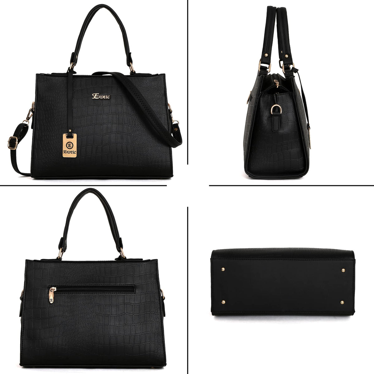 EXOTIC formal hand bag for women (Black)