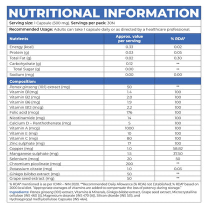 InStrength Men's Multivitamins - Support Strong Muscles, Immunity, Energy, Boost Vitality, Immune System, Stamina - 10% Offer