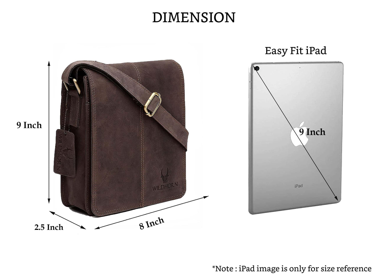 WildHorn Genuine Leather Sling Bag for Men | Minimalist, Spacious & Durable | Flap Closure | Adjustable Strap | 1-Year Warranty